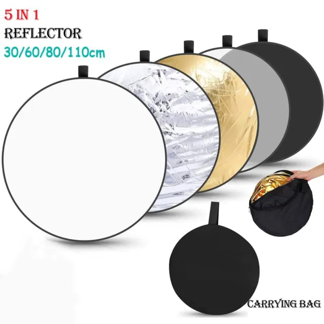 110cm Round Outdoor 5 in 1 Collapsible Reflector Photography Light Diffuser