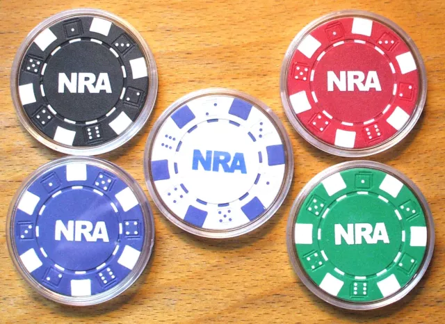 (1) NRA - National Rifle Association Poker Chip Golf Ball Marker Sample Set - 5