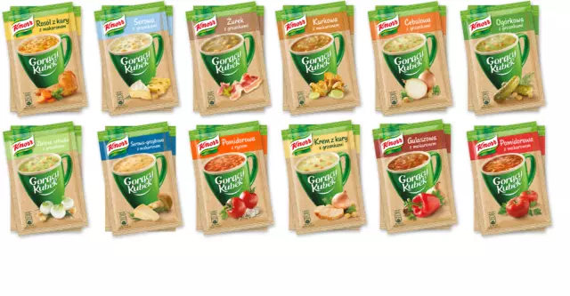 PACK OF 10 KNORR INSTANT Soup POLAND - BIG CHOICE GORACY KUBEK CUP QUICK COOKING