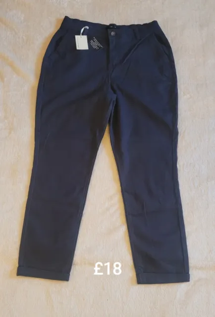 Womens Navy Blue Capsule Chinos/Trousers UK Size 14 Brand New With Tags