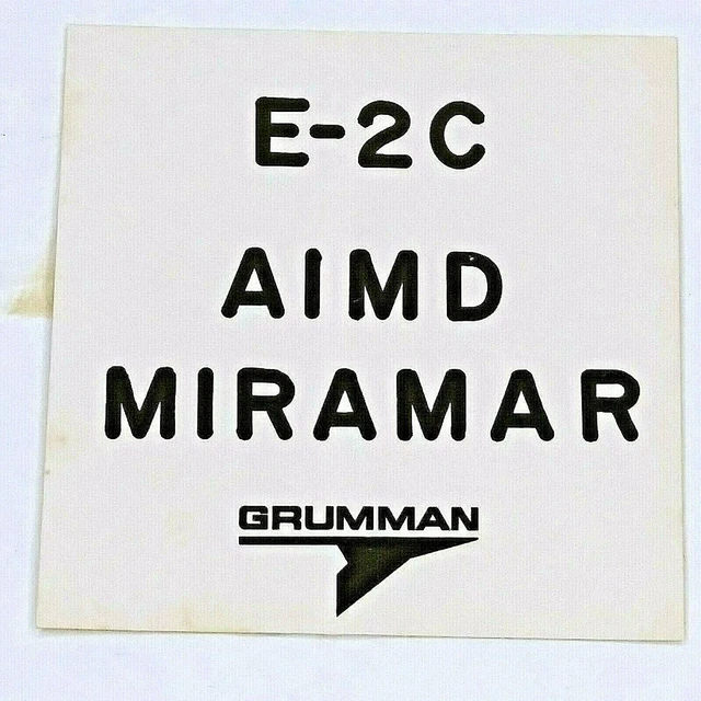 VINTAGE GRUMMAN AEROSPACE Sticker E-2C AIMD MIRAMAR Grumman £9.78 ...