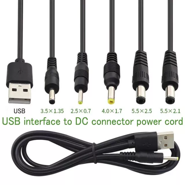 USB to DC 5.5mm*2.5/5.5*2.1/4.0*1.7/3.5*1.35/2.5*0.7 5V Barrel Jack Power Cable 2