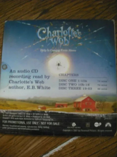 Charlottes Web  Audio Books Read By Author E B White 3 Cds 3 Hours 30 Mins 3