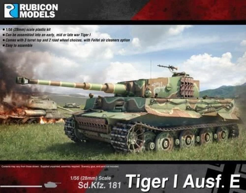 Maquette Char Tiger I Ausf E 1:56 - Kit Plastique Rubicon Models 280016 WWII