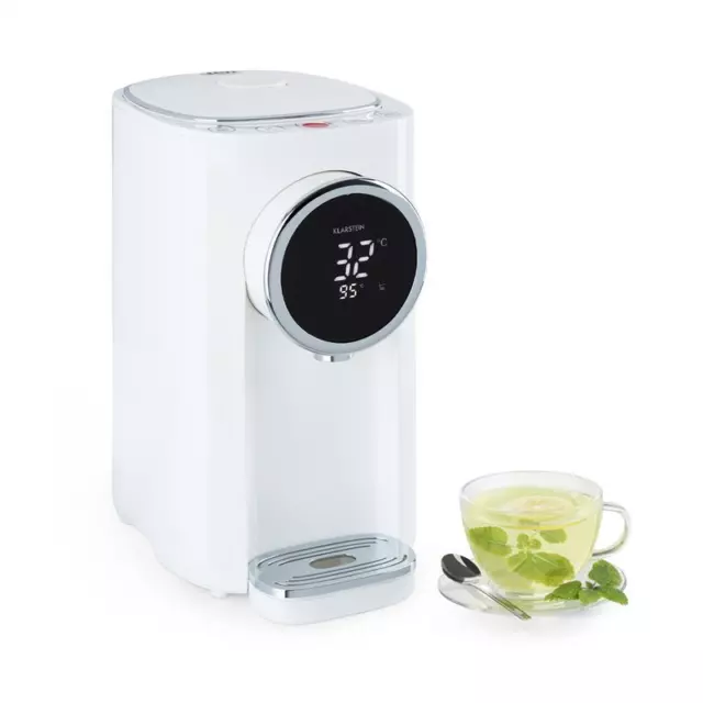 Heißwasserspender Tee Wasserkocher 5L Edelstahl Tank 1200W LCD Display weiß