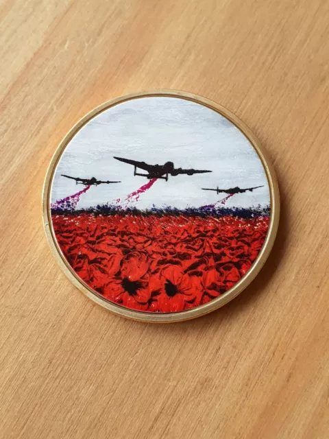 War Poppy Collection by Jacqueline Hurley "Raid Of Remembrance" Coin In Capsule