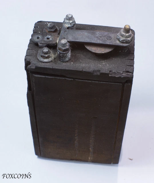 Antique Ford Model T A Ignition Buzz Coil Battery Wood Wooden Box - fire?