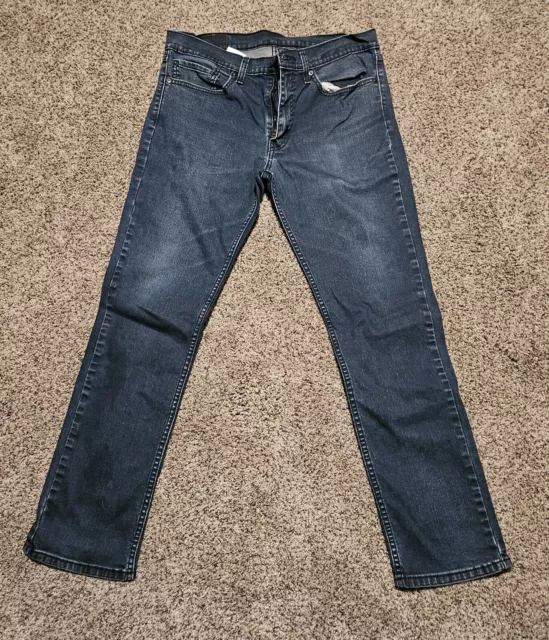 Levis 511 Mens 34 X 32 Slim Straight Jeans Dark Blue Wash Stretch Denim