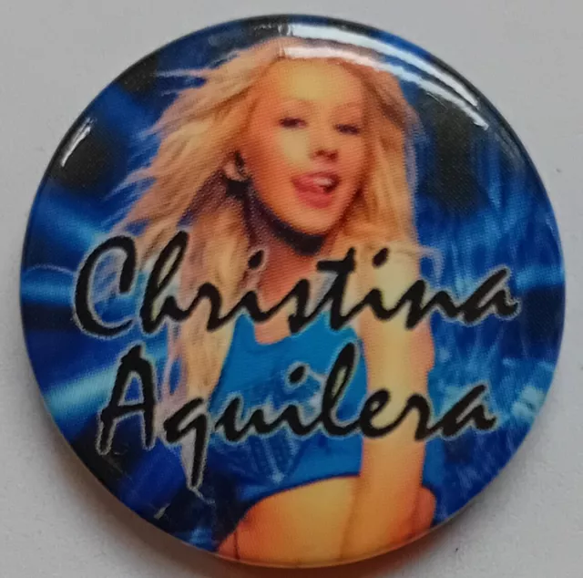 CHRISTINA AGUILERA Pop Singer Portrait Vintage Button Badge 1" Diameter