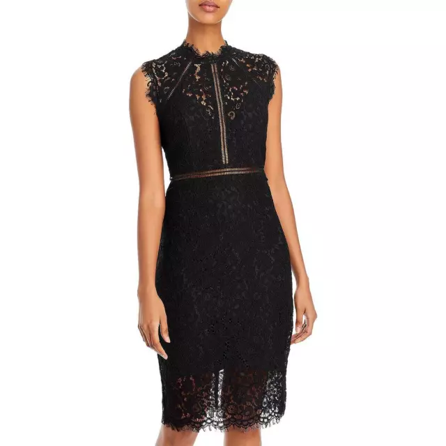 Bardot Womens Lace Overlay Knee Length Sleeveless Sheath Dress BHFO 0055