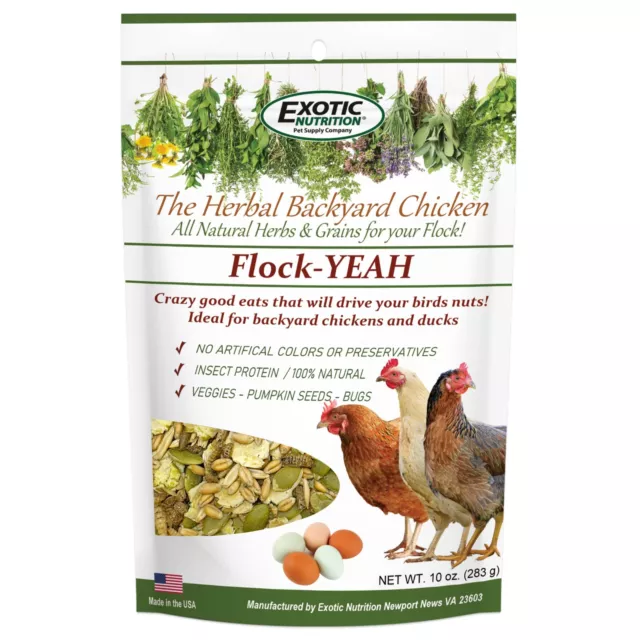 Flock-Yeah 10 oz. - Healthy Chicken Treat- Natural Grains & Dried Mealworms