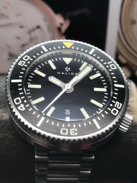 RARE HALIOS PUCK Original 47mm Swiss ETA Automatic 1000m Diver