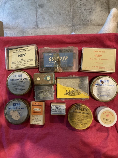 Antique Vintage Lot Of Dental Supplies. KERR.    NEY.    BIRD MOYER