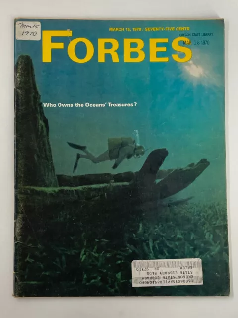 VTG Forbes Magazine March 15 1970 Who Owns The Oceans 'Treasures?