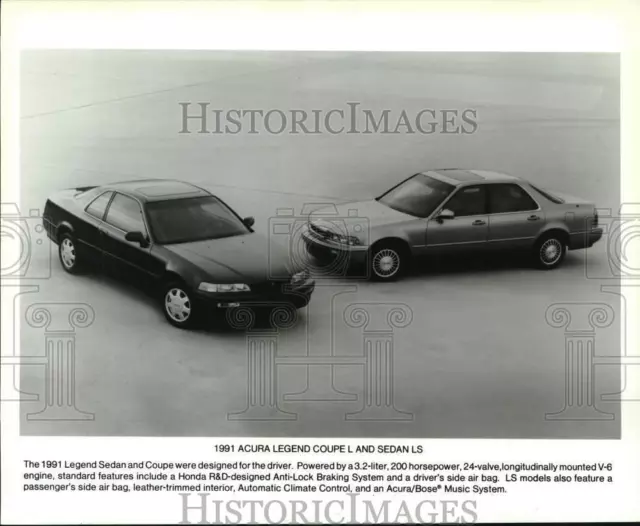 1991 Press Photo 1991 Acura Legend Coupe A and Legend Sedan LS - tua56152