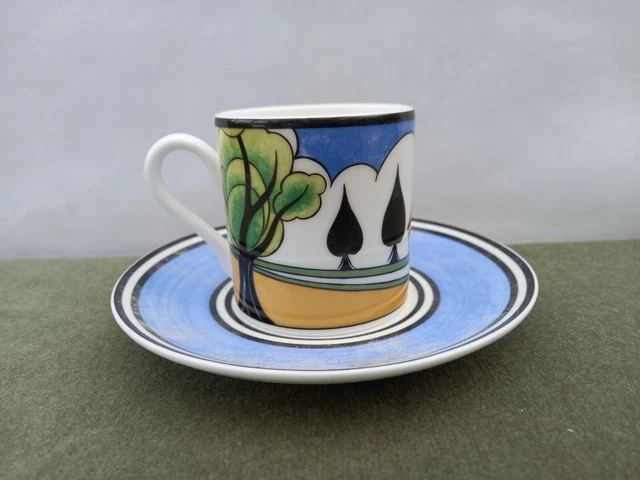 Clarice Cliff Cafe Chic Wedgwood Espesso Cup and Saucer May Avenue