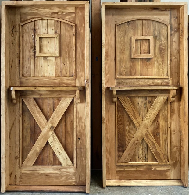 Rustic reclaimed lumber Square door solid wood story book castle winery hardware 2
