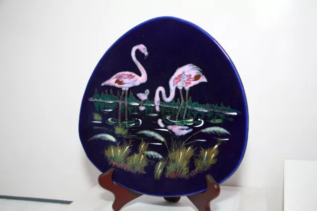 Assiette Décorative en Faïence  d'Art EMAUX de LONGWY N° 3522 le MARAIS 