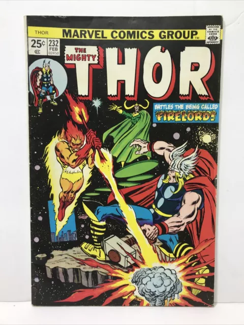THE MIGHTY THOR #232 1975 Marvel Comics THOR VS SECOND FIRELORD No MVS