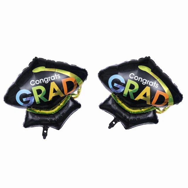5pcs créatif chapeau de doctorat ballons remise des diplômes décoration feuille
