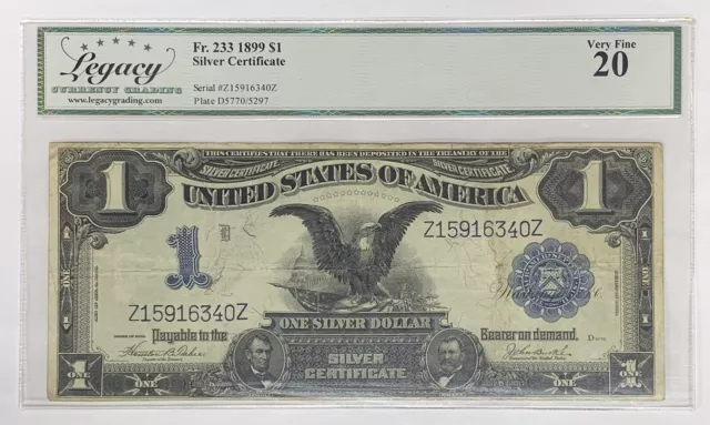 1899 $1 Silver Certificate Black Eagle FR 233 Legacy VF 20