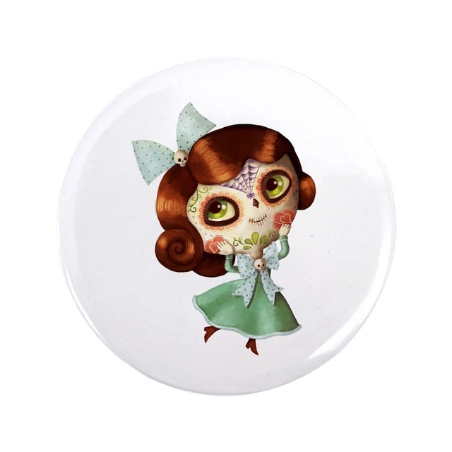 CafePress The Day Of The Dead Vintage Doll Button 3.5" Button (1597036882)