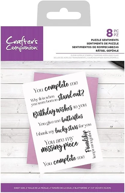 SALE New Crafter's Companion Clear Stamps Puzzle Sentiments