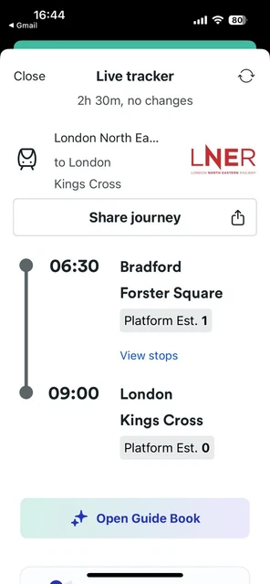 Bradford To London KX    3 Adults 1 Child