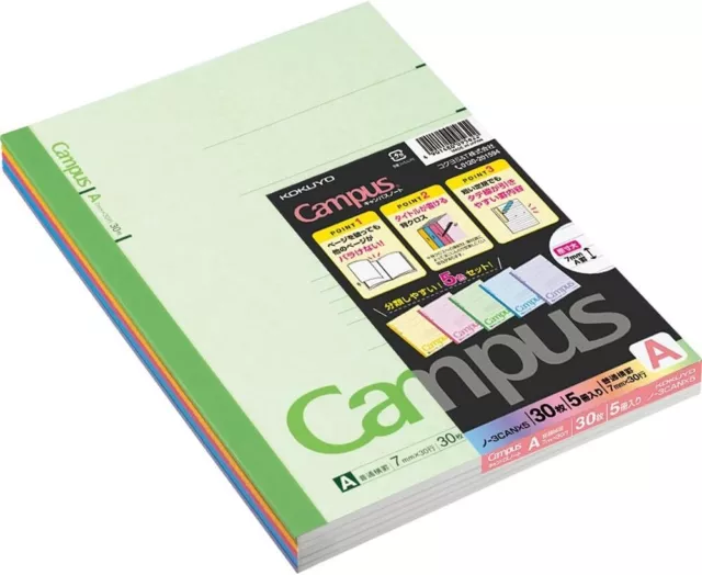 Set 5 Packs  Kokuyo Campus Notebook  5 Assorted Colors B5 Size