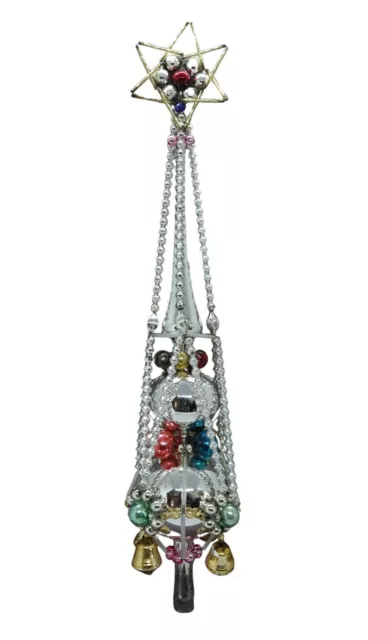 Alter Gablonzer Christbaumschmuck - Christbaumspitze aus Glasperlen (# 17412)