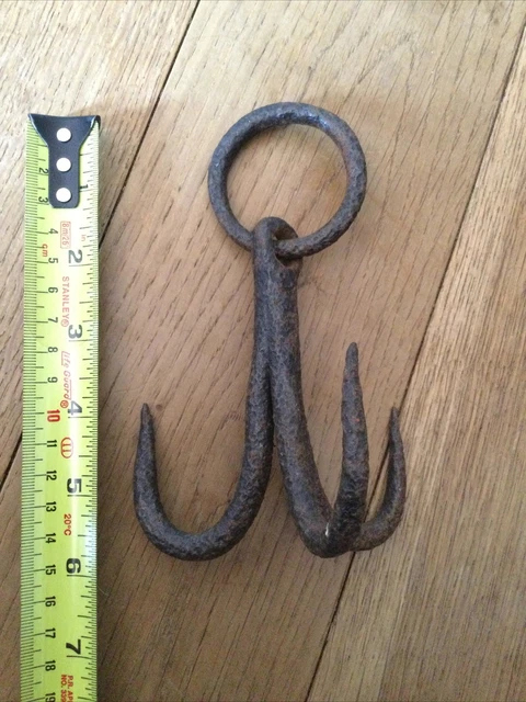 An Early Old Antique Wrought Iron Grappling/ Game Hook.