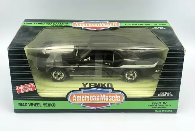 Chevrolet 1969  Camaro YENKO 427 Black White Stripes Ertl American Muscle 1:18