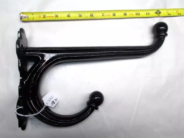 Tack Room Hook, Modern Painted Black Aluminum 12-1/8" Long Tack Room Hook