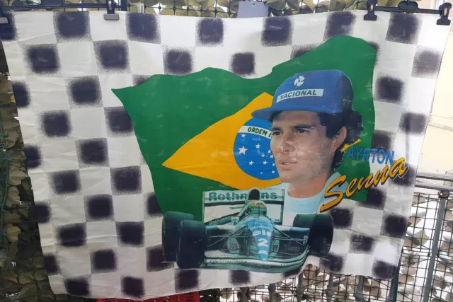 Bandiera Ayrton Senna Rothmans Anni 90 Vintage Formula 1 Driver Flag F1 Rare