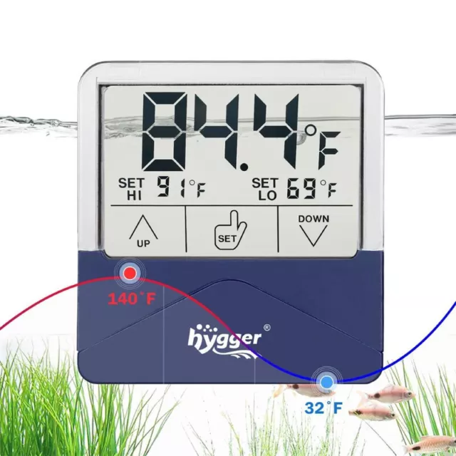 Hygger External Aquarium Thermometer L -  White/Blue