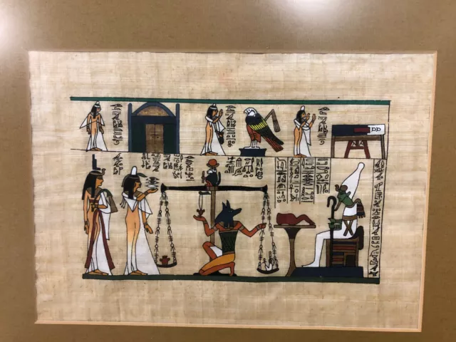 Papyrus Bild Ägypten ca 21x30 handbemalt aus AntiquitätengeschäftTop!