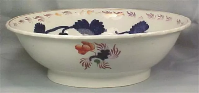 Gaudy Welsh Bowl Grapes Large Porcelain Ex Condition Scarce Antique A Beauty