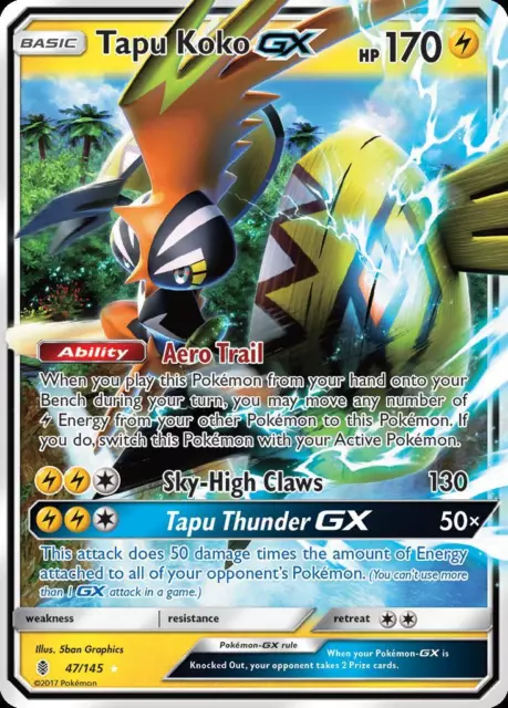 Mavin  Pokemon TCG MISCUT ERROR Tapu Koko GX Full Art 135/145