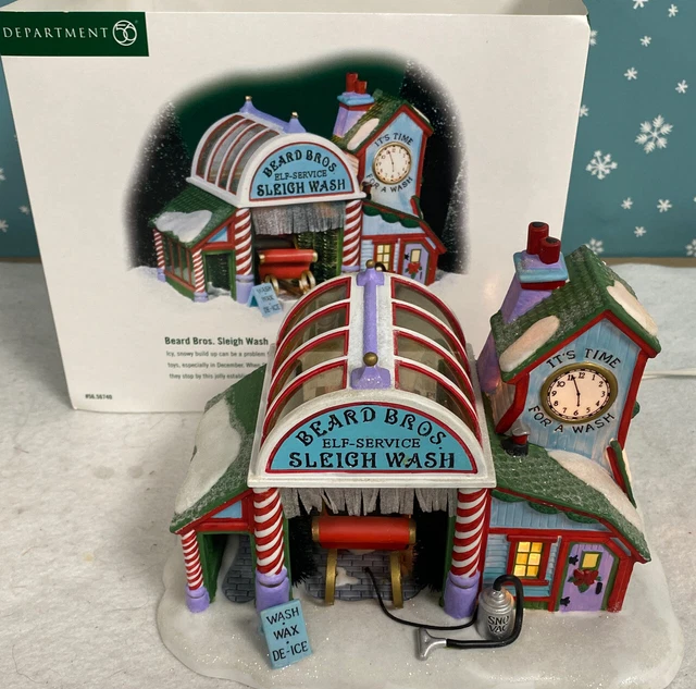 Dept 56 North Pole Village ~ BEARD BROS SLEIGH WASH ~ In Box