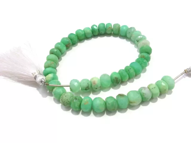 1 Strand Natural Chrysoprase Rondelle Faceted 6-7mm, Chrysoprase Beads 8"inch 3