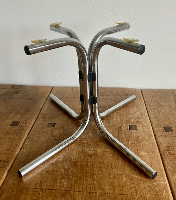 PAIR OF VINTAGE Tubular Chrome Speaker Stands or Frames For Coffee/Side