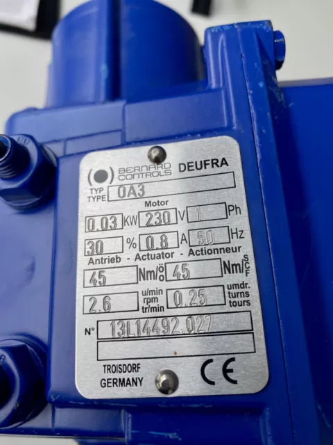 Attuatore Deufra oa3 230 V 45 Nm 0,03 kW attuatore