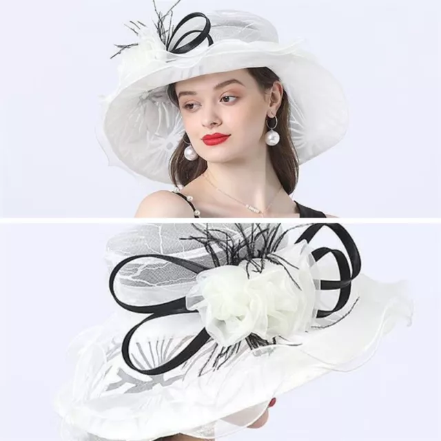 Femme Organza Église Chapeau Soleil Plat Casquette Bibi Mariage Britannique Thé