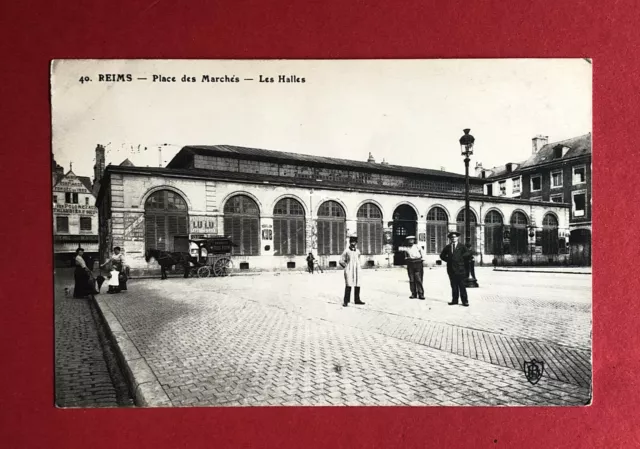 AK REIMS in Frankreich 1914 Marktplatz mit Hallen    ( 61243