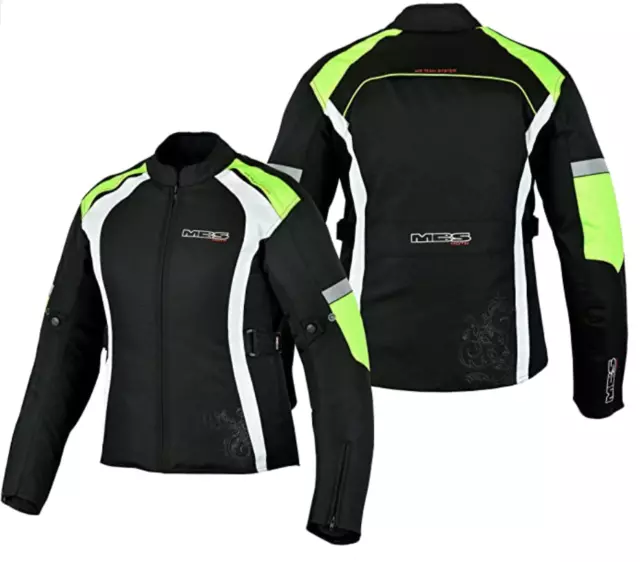 MBS Waterproof Ladies Motorcycle Jacket UK 18 MOTO Ladies Touring Textile 46"