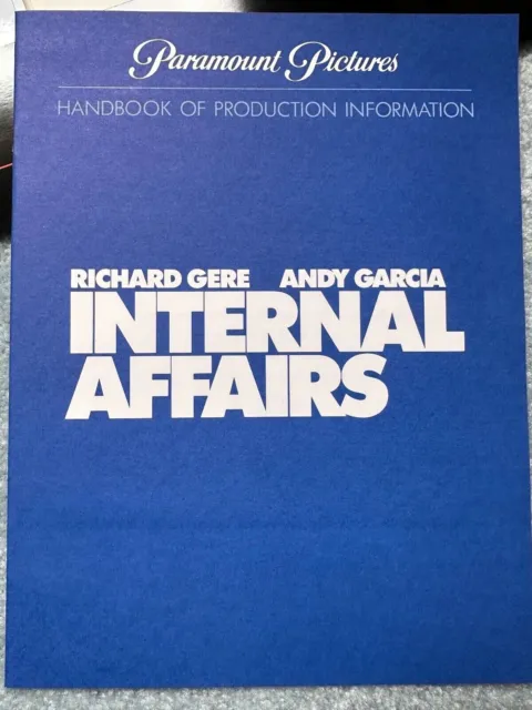 INTERNAL AFFAIRS RICHARD GERE Press kit. Andy Garcia, Nancy  Travis
