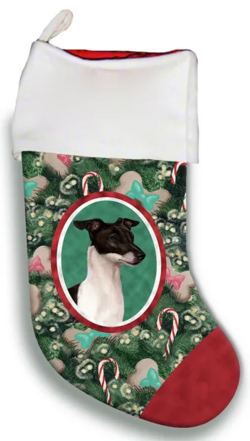 Christmas Stocking - Black and White Italian Greyhound 11430