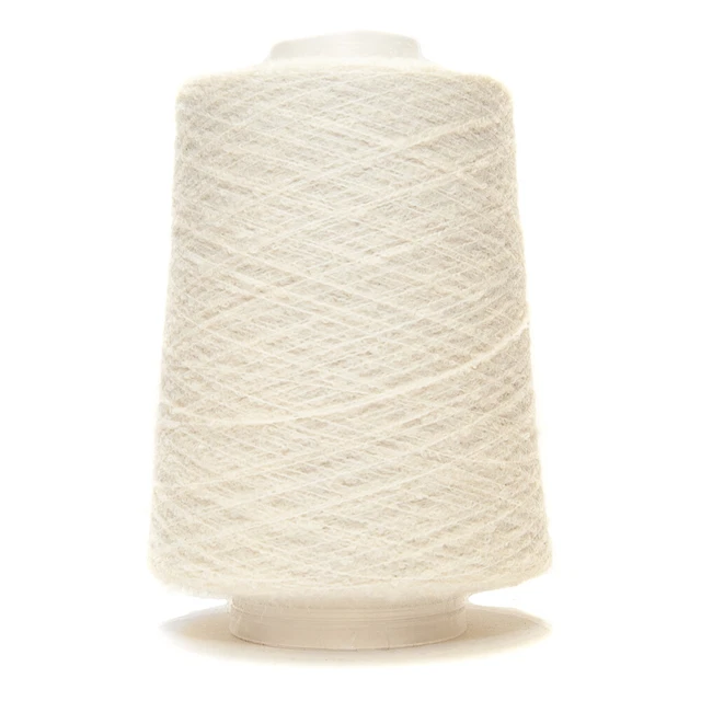 Fil à Tricoter Coton Très Fin 2/100 - Imitation Soie - 100g Par Cône - Fil Brut Blanc écru - Origine Italie