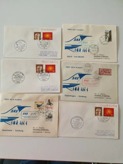 Lot de 6 enveloppes 1er vols