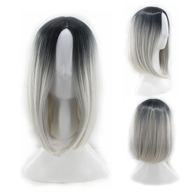 Parrucca da donna bob sfumata colore cosplay parrucca capelli sintetici parrucche corte dritte